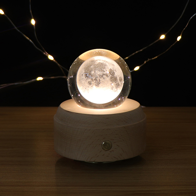 음악 상자가있는 Dimmable 3D Crystal Night Lamp