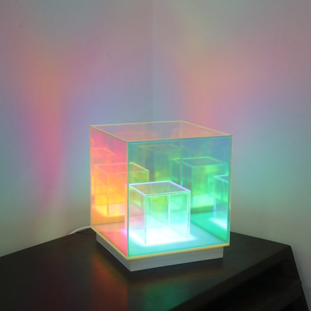 USB 큐브 3D 아크릴 램프 화려한 LED 룸 야간 조명 침실 
