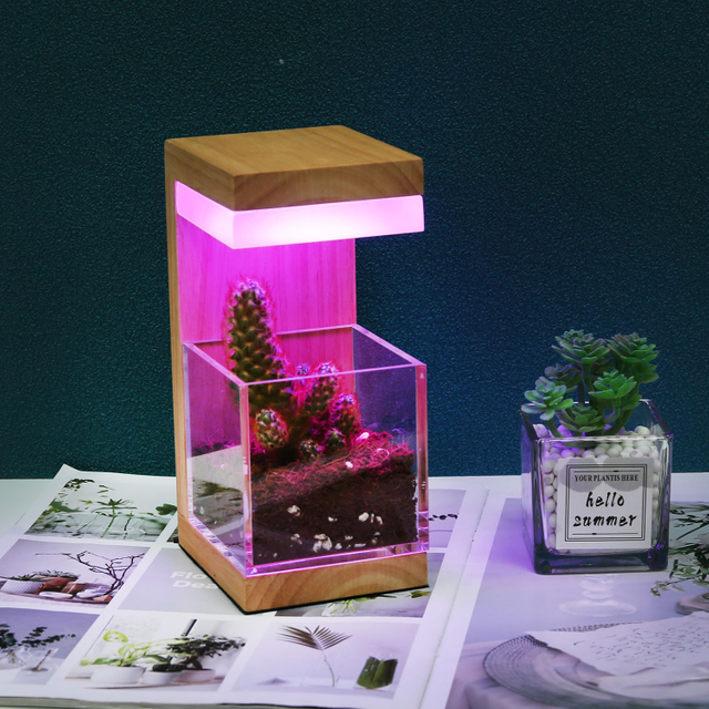 RGB 7 색 나무 LED 식물은 빛을 자랍니다 