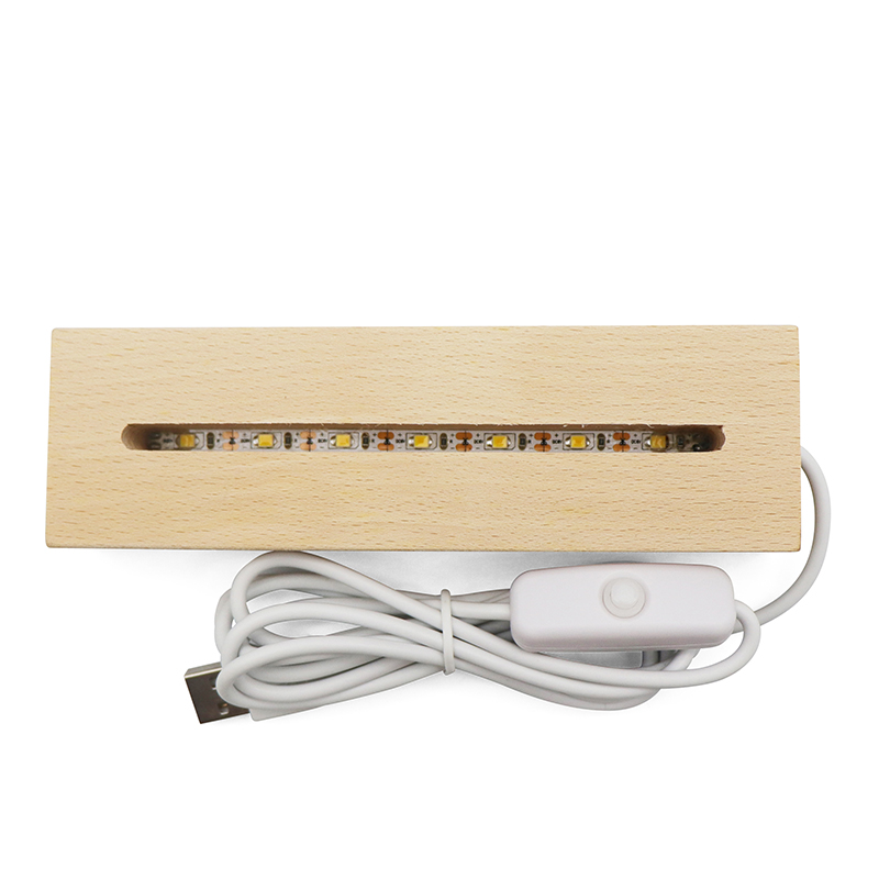 아크릴을위한 USB 목재 LED 야간 조명 램프베이스