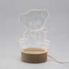사랑스러운 LED 아크릴 베어 3D 야간 조명