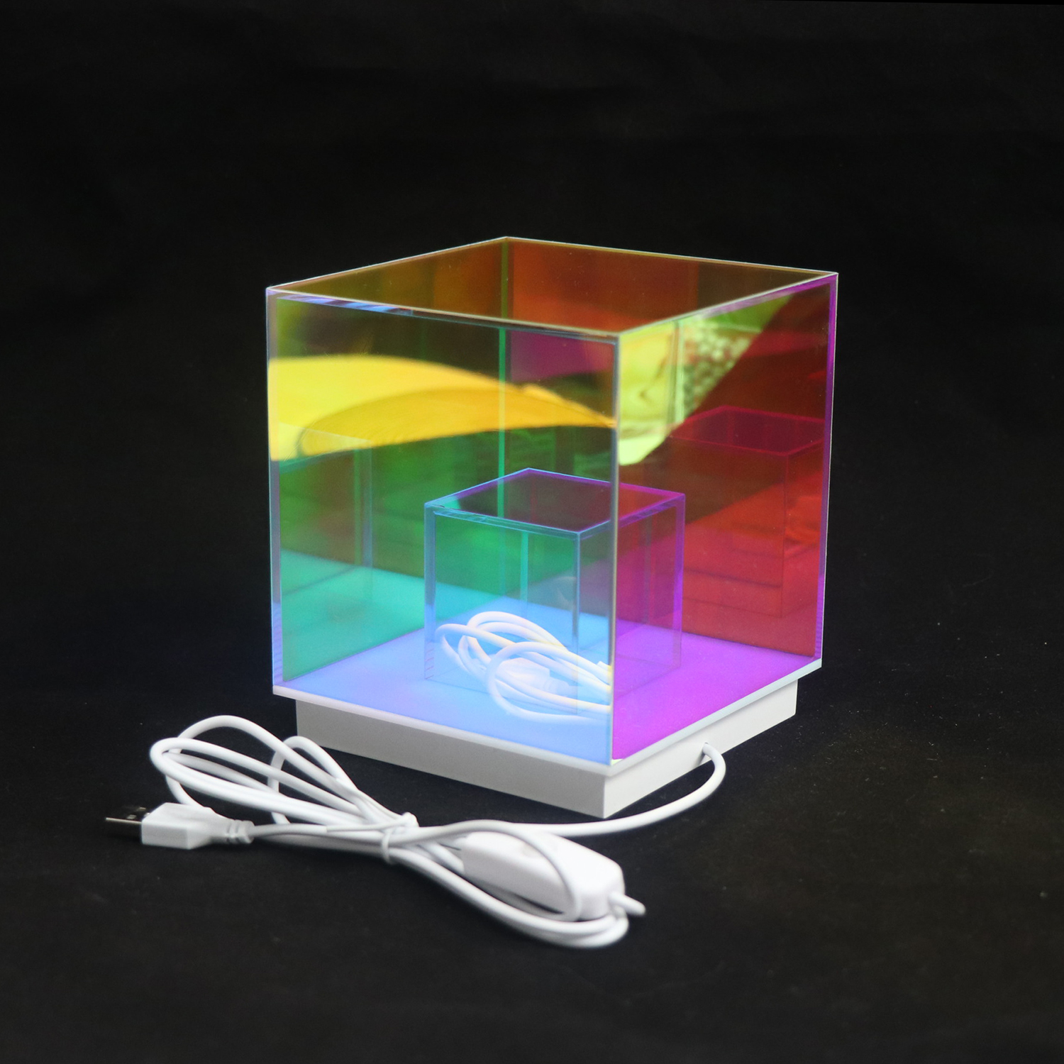 USB 큐브 3D 아크릴 램프 화려한 LED 룸 야간 조명 침실 
