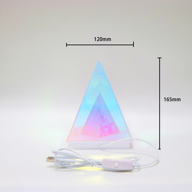 삼각형 모양의 3D 환상 아크릴 LED 램프