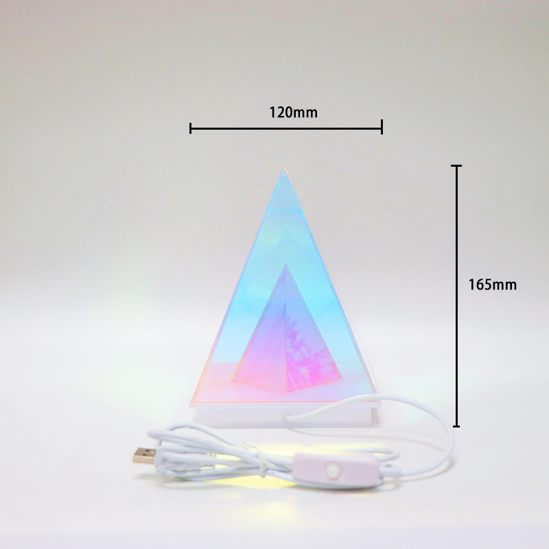 삼각형 모양의 3D 환상 아크릴 LED 램프